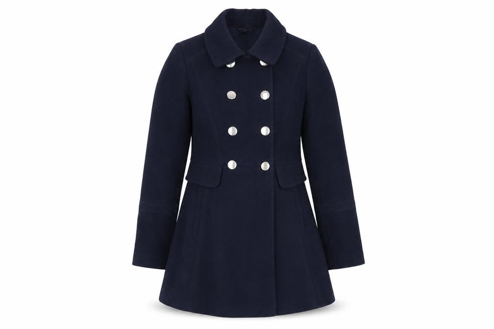 Dorothy Perkins Girls Blue Double-Breasted Pea Coat Size 6