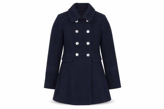 Dorothy Perkins Girls Blue Double-Breasted Pea Coat Size 6