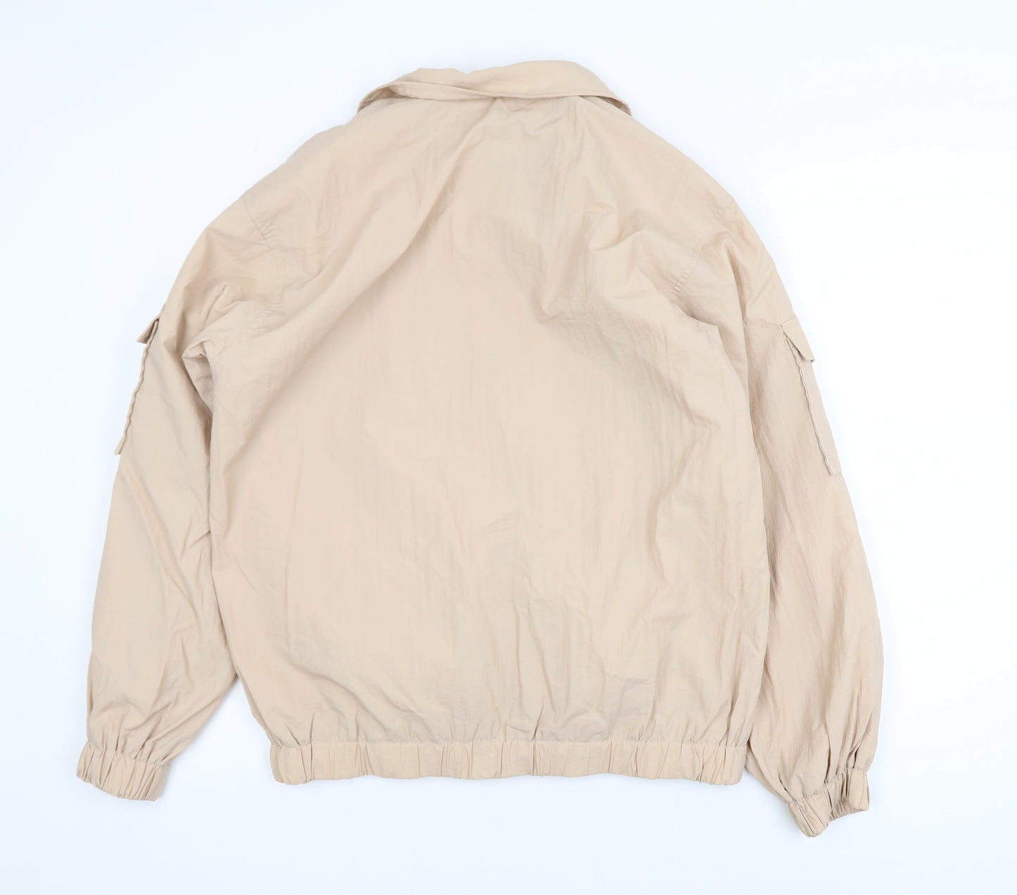 PrettyLittleThing Women’s Beige Bomber Jacket UK 6 Lightweight Zip-Up