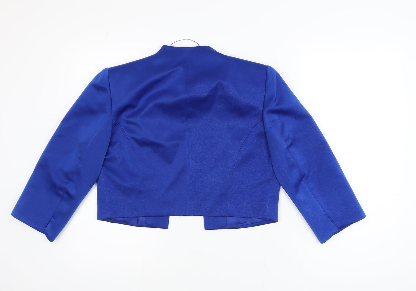 Roman Women’s Blue Cropped Blazer Size 12 Single Breasted