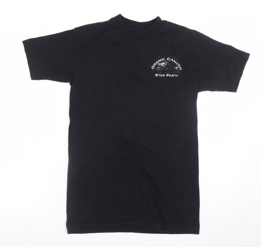 Bayside Men's Black Small Grand Canyon Star Party Graphic Cotton T-Shirt