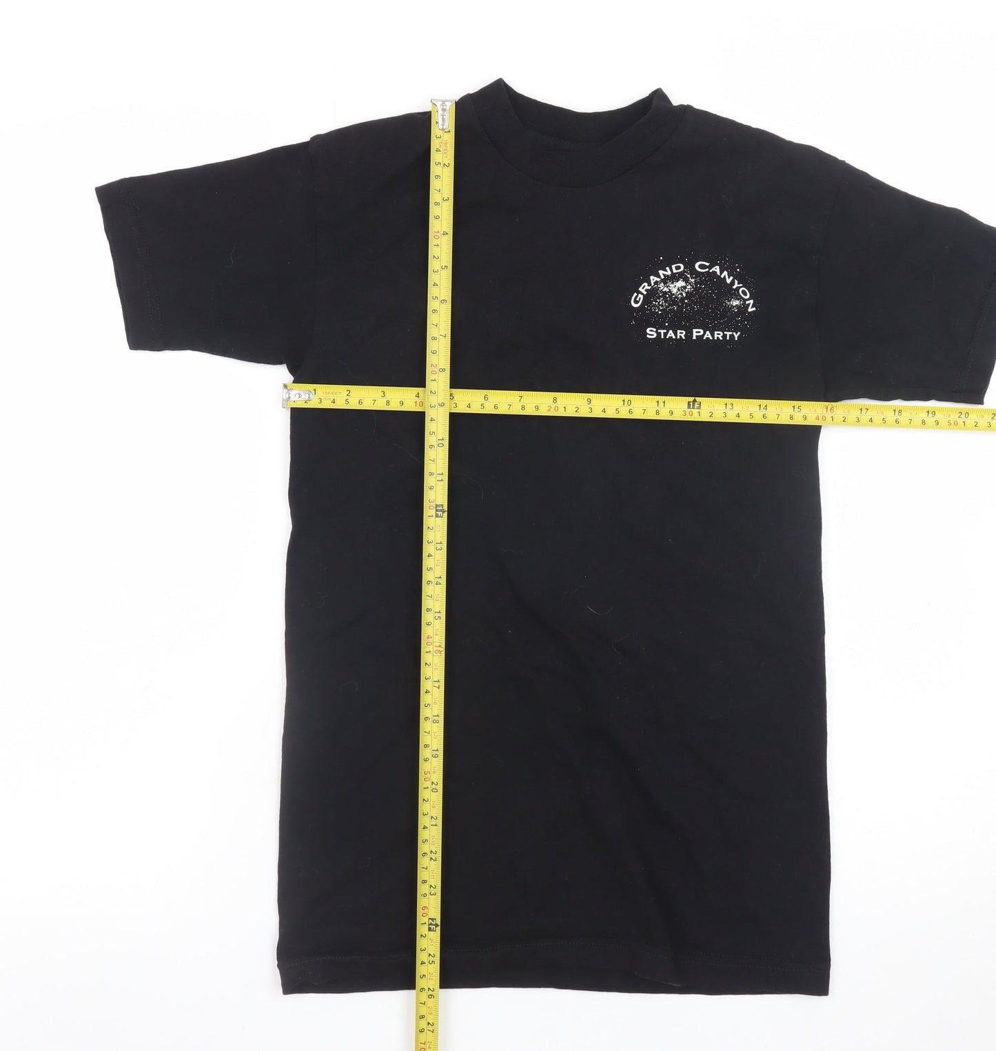 Bayside Men's Black Small Grand Canyon Star Party Graphic Cotton T-Shirt