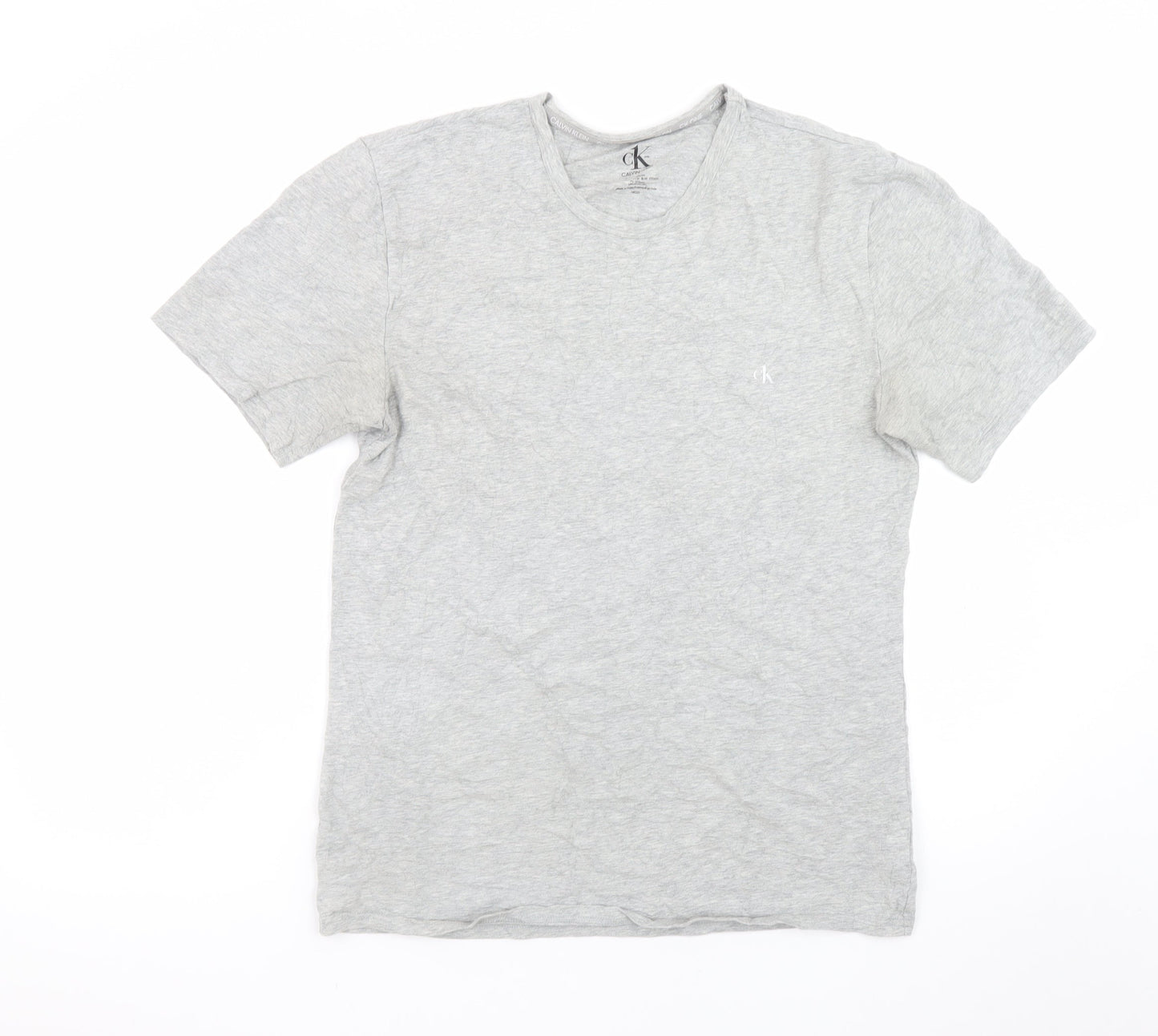 Calvin Klein Men's Grey M Crew Neck Cotton Stretch T-Shirt