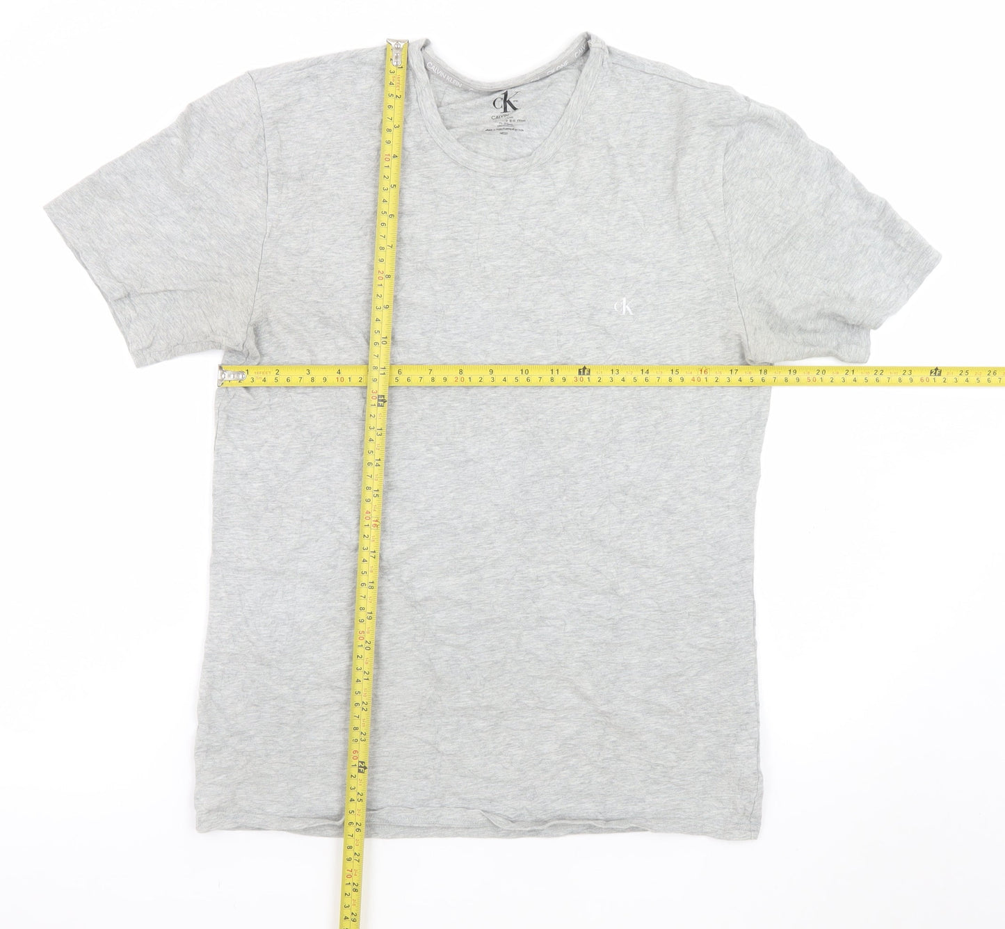 Calvin Klein Men's Grey M Crew Neck Cotton Stretch T-Shirt