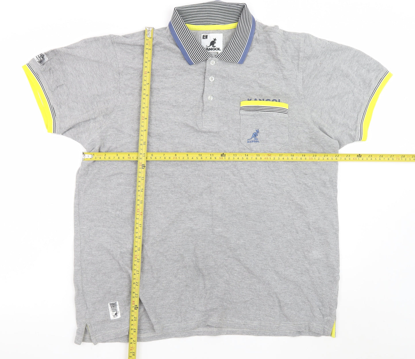 Kangol Men's Grey XL Collared Short Sleeve Cotton Polo Shirt