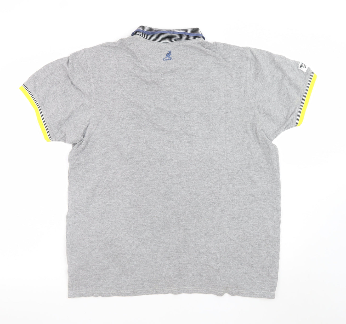 Kangol Men's Grey XL Collared Short Sleeve Cotton Polo Shirt