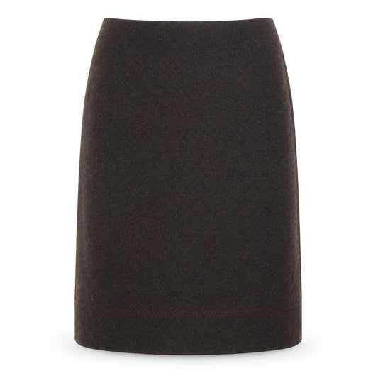 Front view of Marks & Spencer Women Brown Wool Blend Knee Length Pencil Skirt, size 12