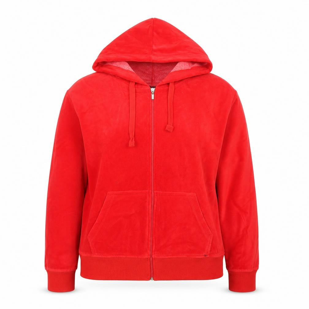 Boogy London Womens Red Full Zip Hoodie 4XL Polyester Cotton Blend