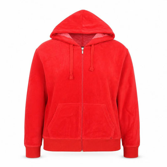 Boogy London Womens Red Full Zip Hoodie 4XL Polyester Cotton Blend