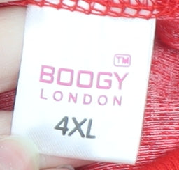 Boogy London Womens Red 4XL Velour Sweatpants with Drawstring Waist