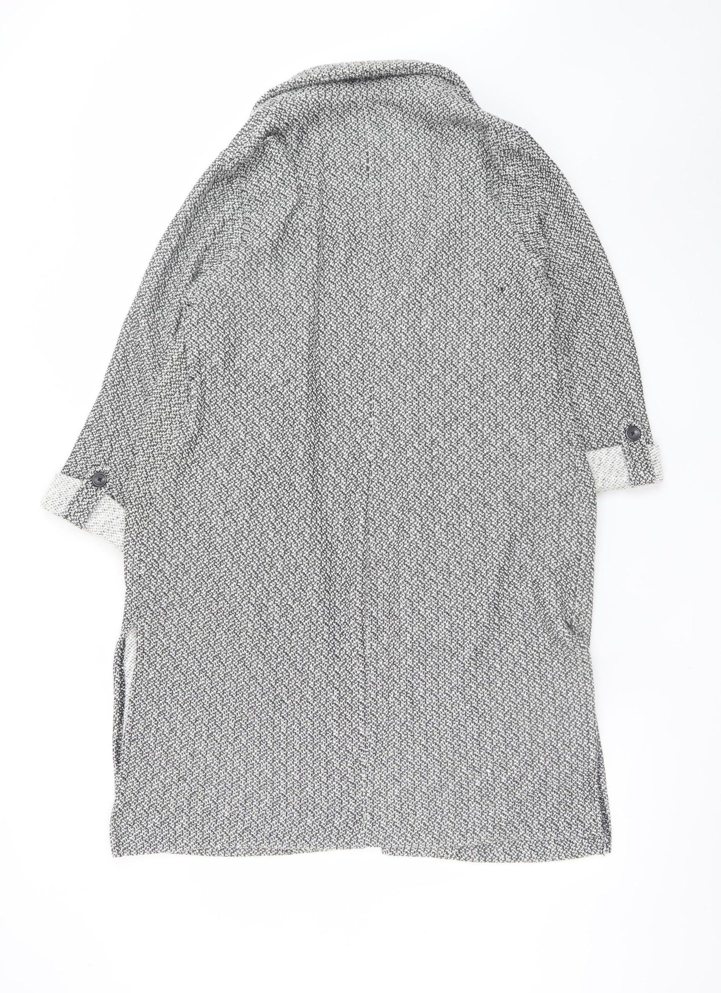 River Island Womens Grey Long Knit Coatigan Size 12 Classic Style
