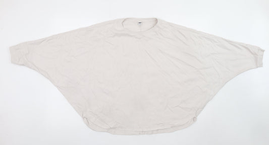 Uniqlo Women Beige Relaxed Fit Dolman Sleeve T-Shirt M
