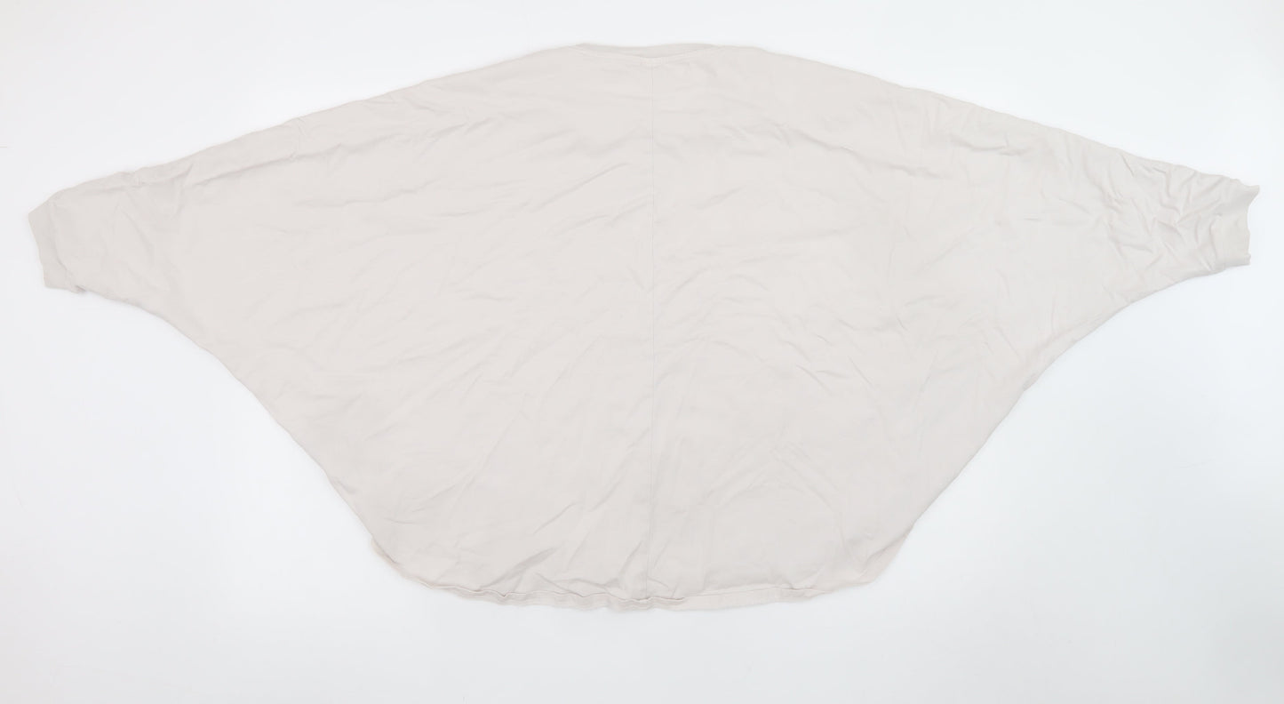 Uniqlo Women Beige Relaxed Fit Dolman Sleeve T-Shirt M