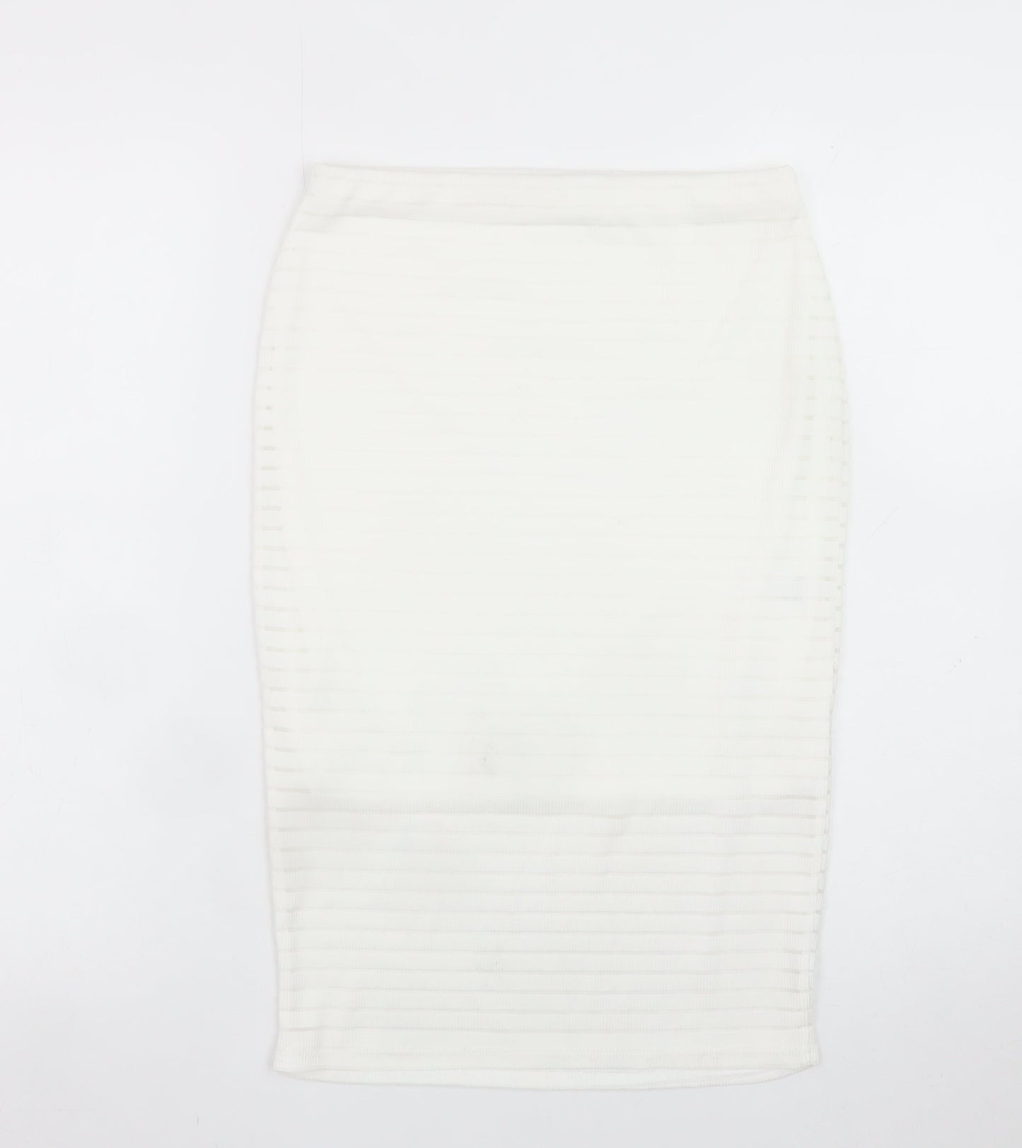 Missguided Women's White Size 10 Pencil Midi Skirt Stretch