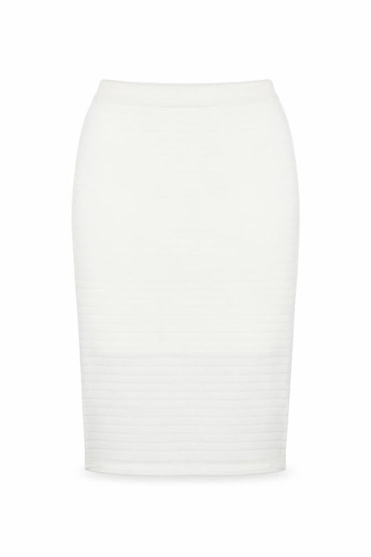 Missguided Women's White Size 10 Pencil Midi Skirt Stretch