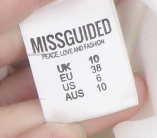 Missguided Women's White Size 10 Pencil Midi Skirt Stretch