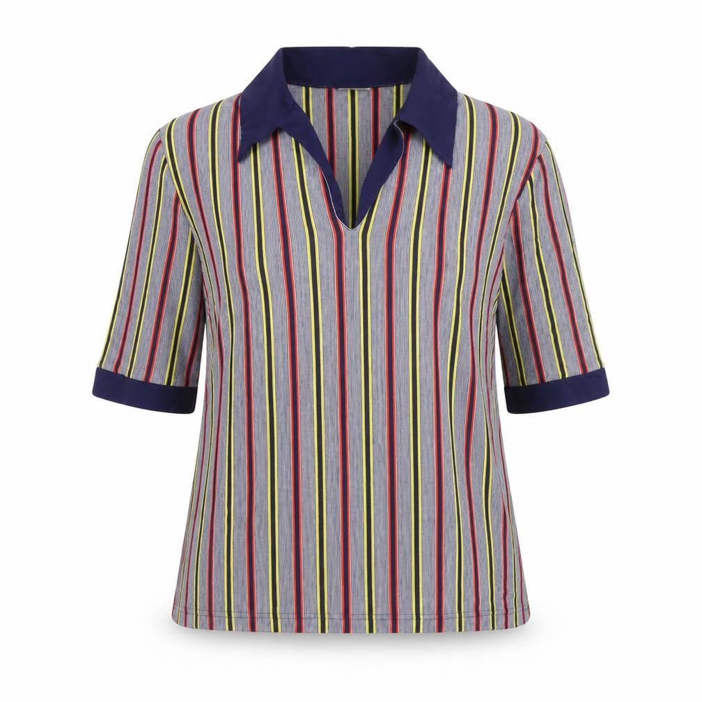 Marks & Spencer Women’s Multicoloured Striped Collared Blouse Size 16