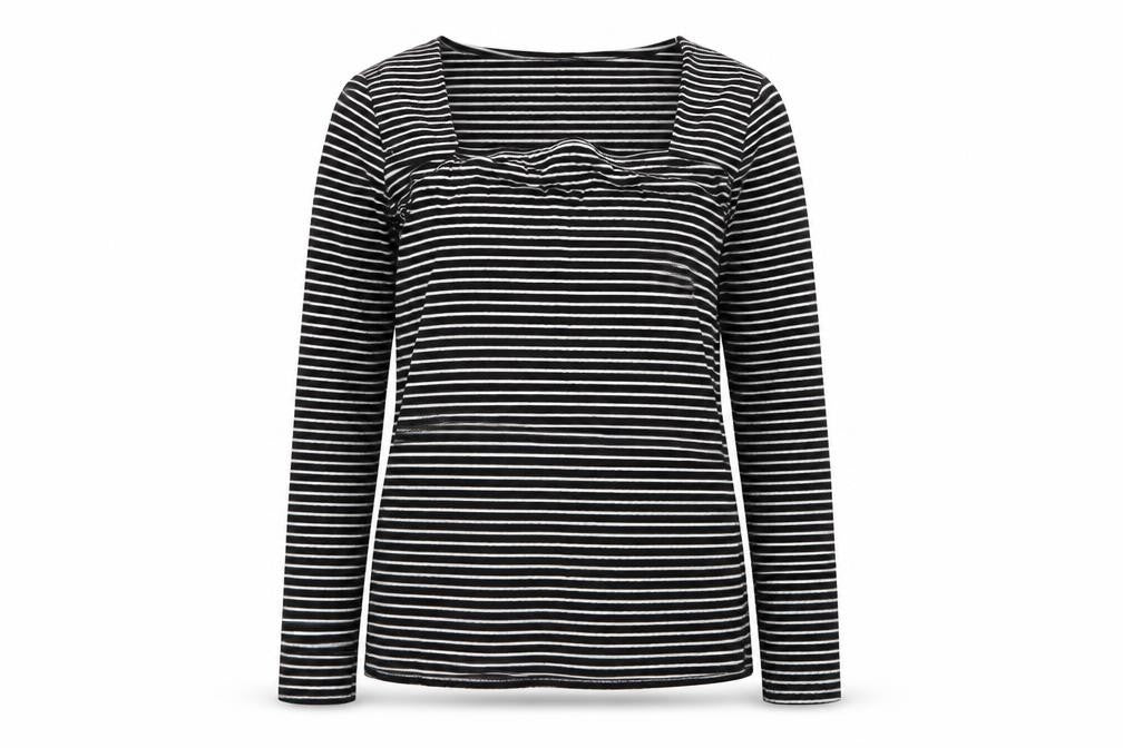 Dorothy Perkins Women’s Black Striped Long Sleeve Jersey Top Size L