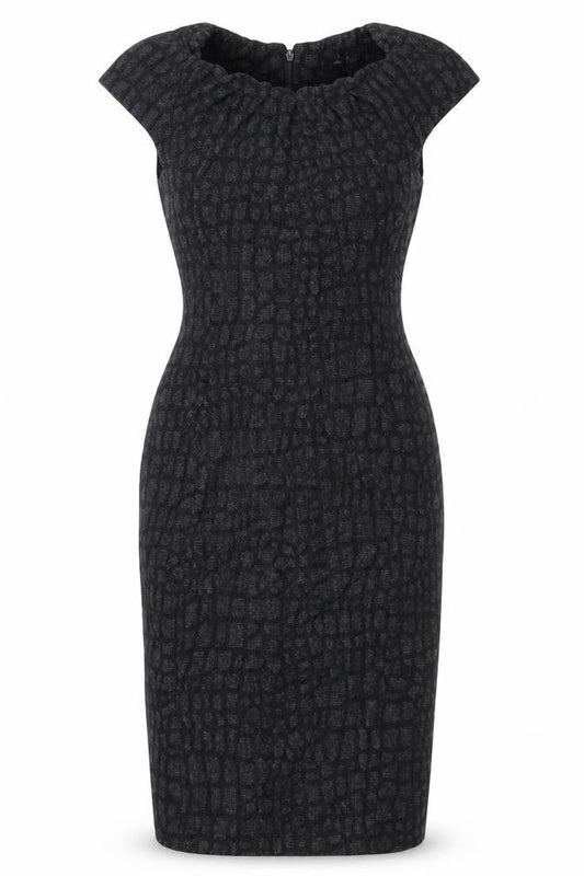 Karen Millen Women Black Size 8 Sheath Knee Length Wool Dress