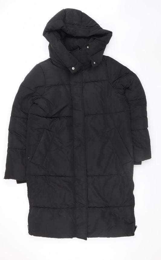 Very Women’s Black Long Hooded Puffer Coat Size 10