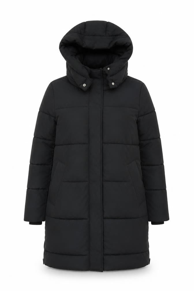 Very Women’s Black Long Hooded Puffer Coat Size 10