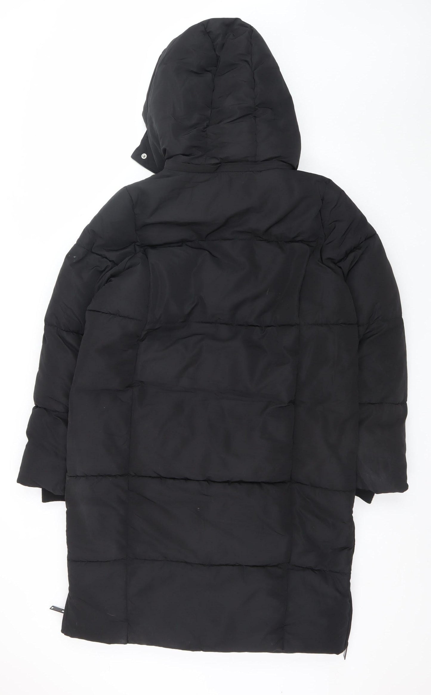 Very Women’s Black Long Hooded Puffer Coat Size 10