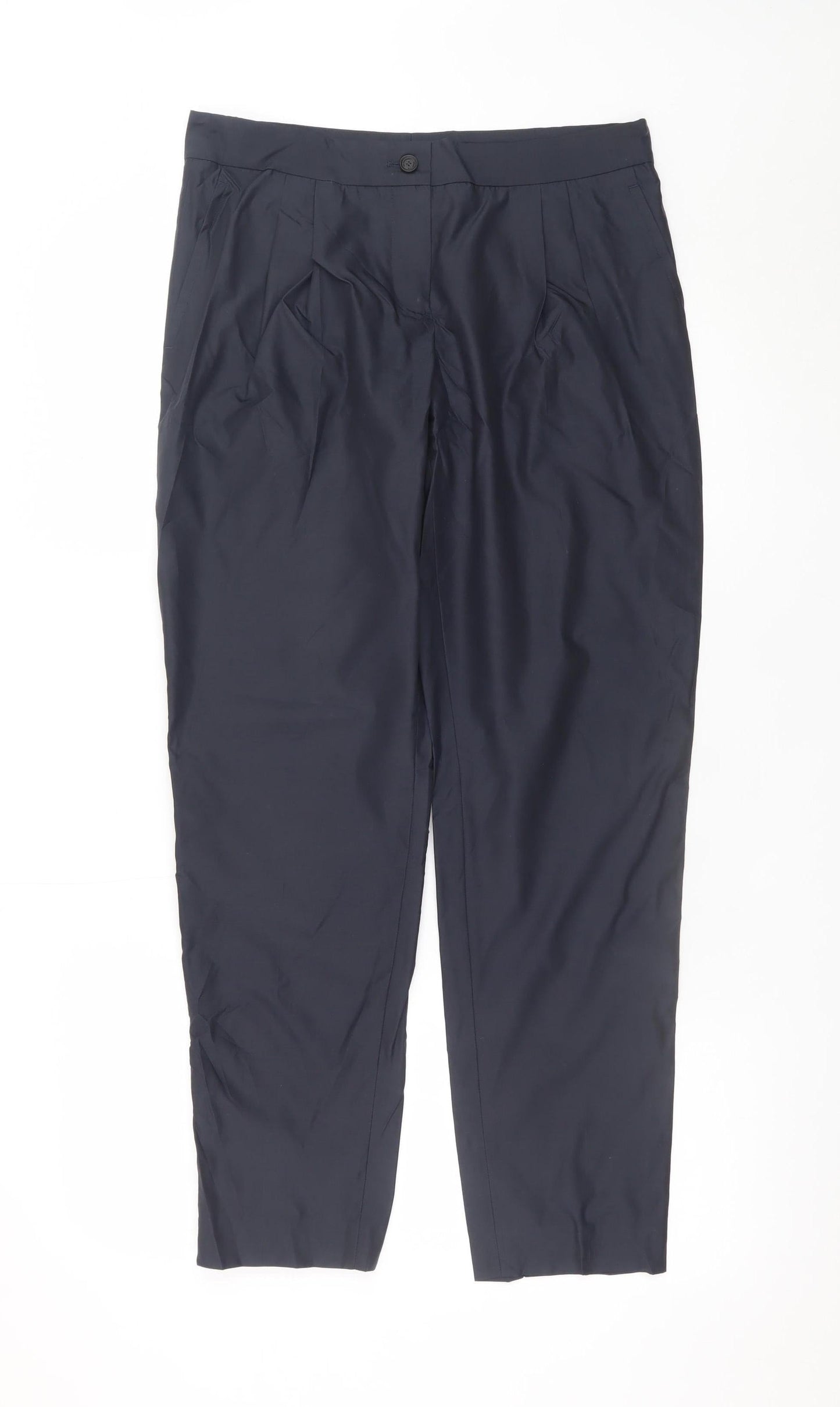 Burberry Men's Blue Slim Fit Pleated Dress Pants M
