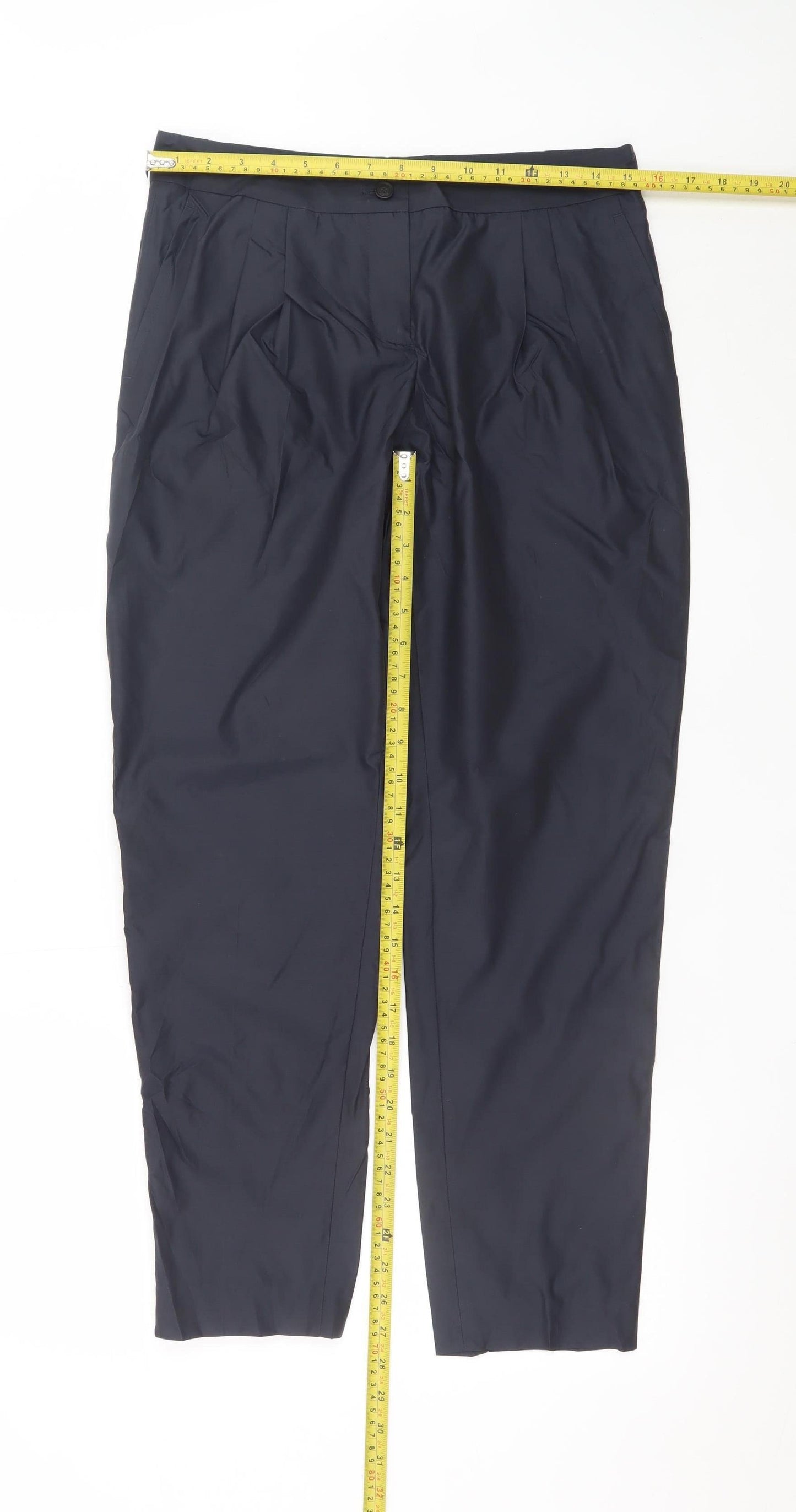 Burberry Men's Blue Slim Fit Pleated Dress Pants M