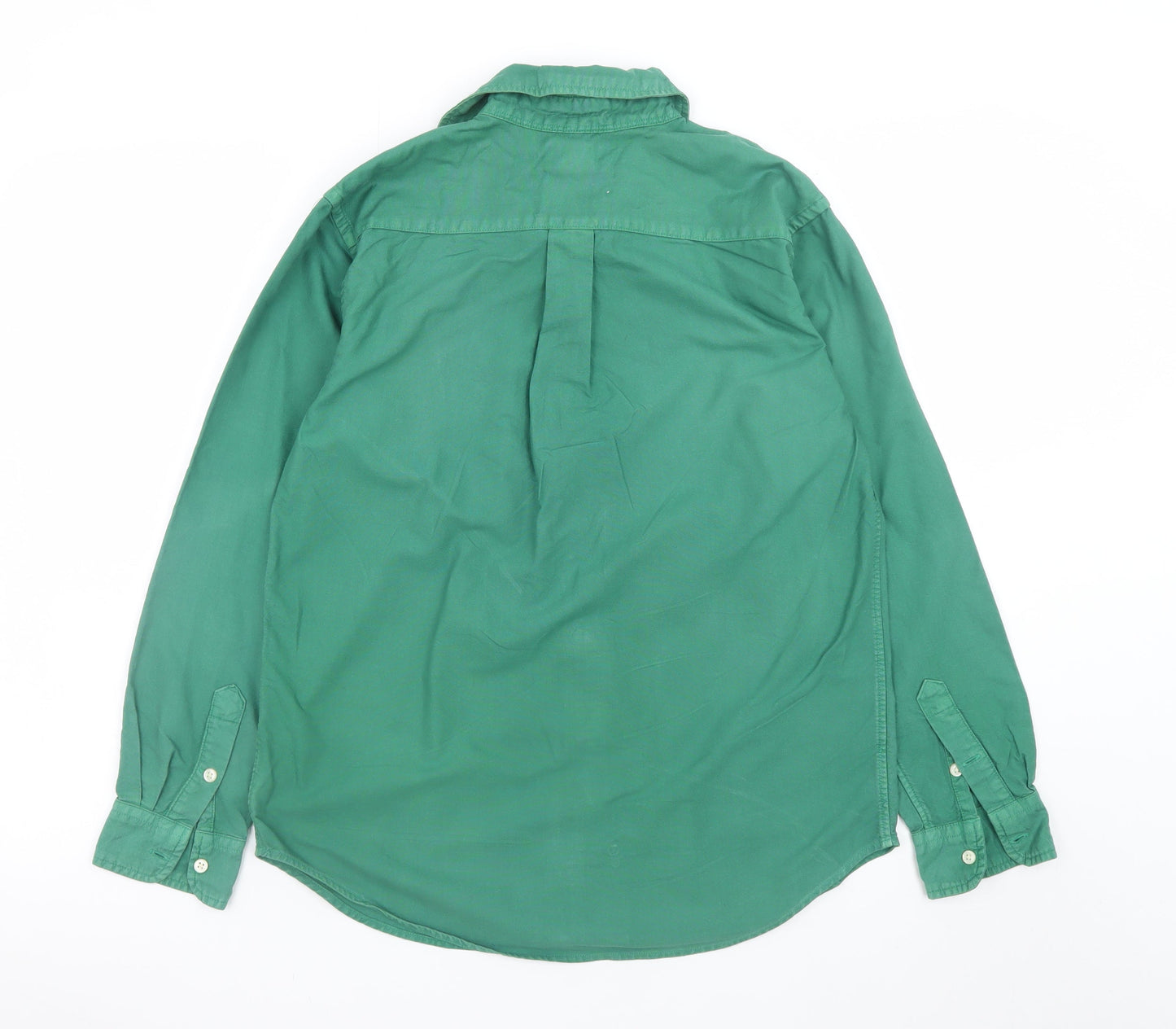 Ralph Lauren Green Button-Down Cotton Shirt L Teen Classic Style
