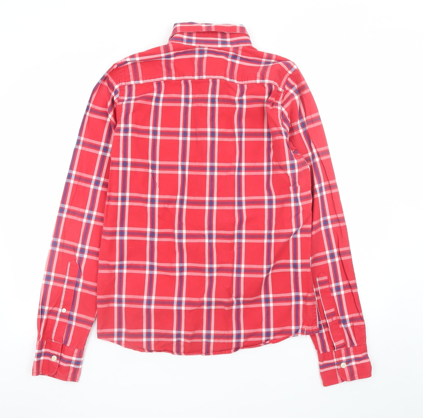 Abercrombie & Fitch Men's Red Check Button-Down Long Sleeve Shirt Size M