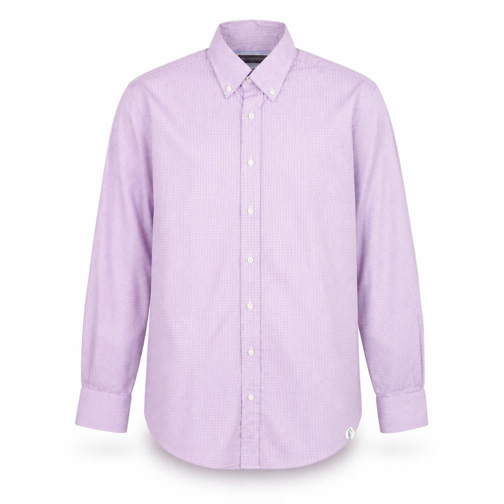 Louis Copeland & Sons Men's Pink Check Slim Fit Dress Shirt 15.5 39