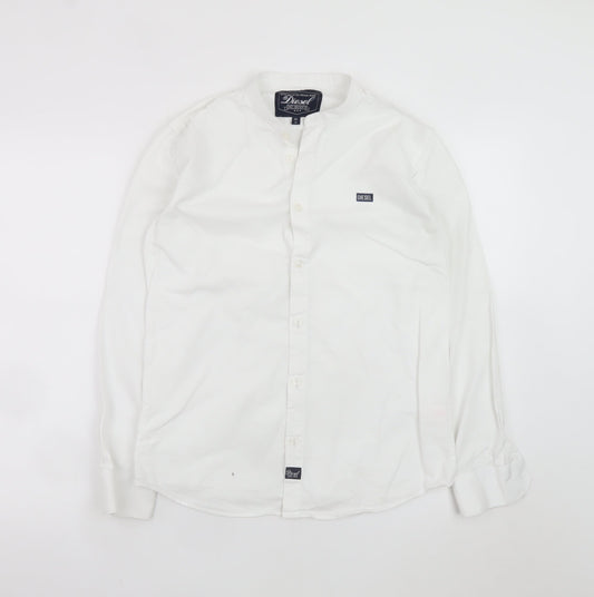 Diesel Boys White Long Sleeve Button-Up Cotton Shirt Age 13