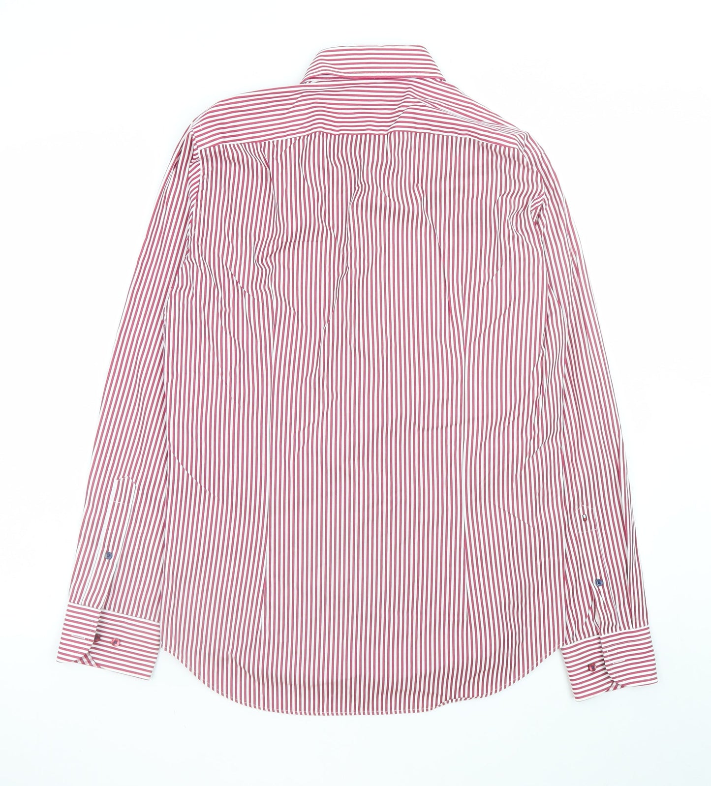 Tommy Hilfiger Men's Red Stripe Fitted Dress Shirt Size 15/38