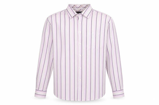 Front view of Henri Lloyd Men's Multicoloured Striped Cotton XL Casual Fit Long Sleeve Dress Shirt