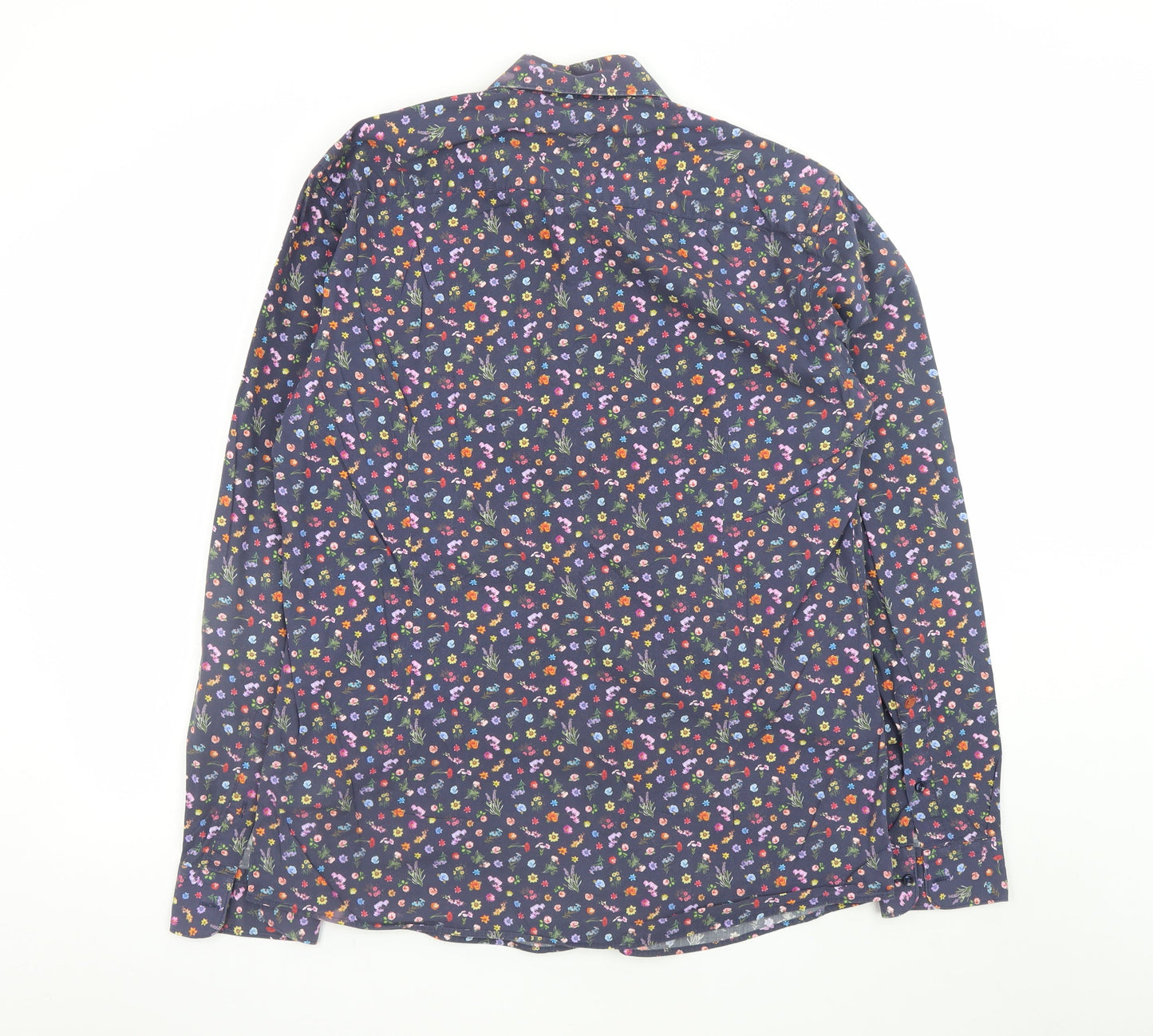 Pope Men’s Multicoloured Floral Cotton Long Sleeve Dress Shirt L