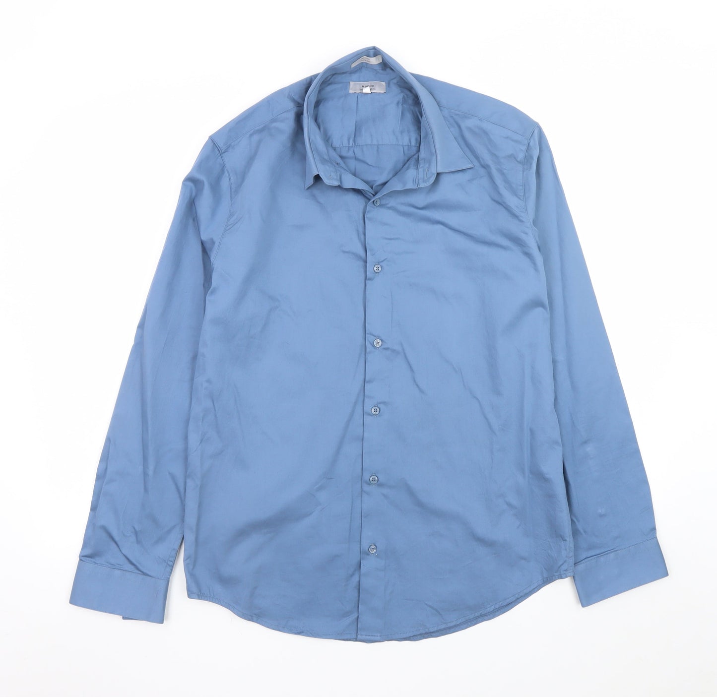 Heniis Italian Couture Blue Men's XL Long Sleeve Dress Shirt