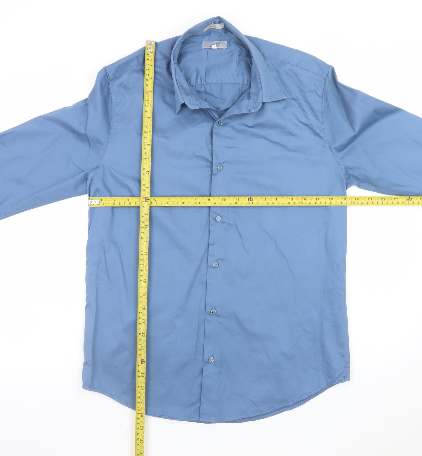 Heniis Italian Couture Blue Men's XL Long Sleeve Dress Shirt