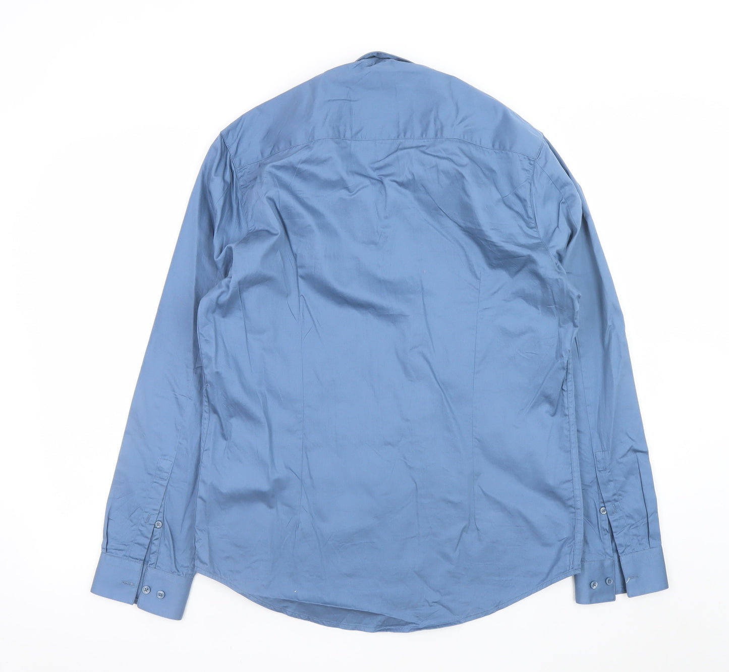Heniis Italian Couture Blue Men's XL Long Sleeve Dress Shirt