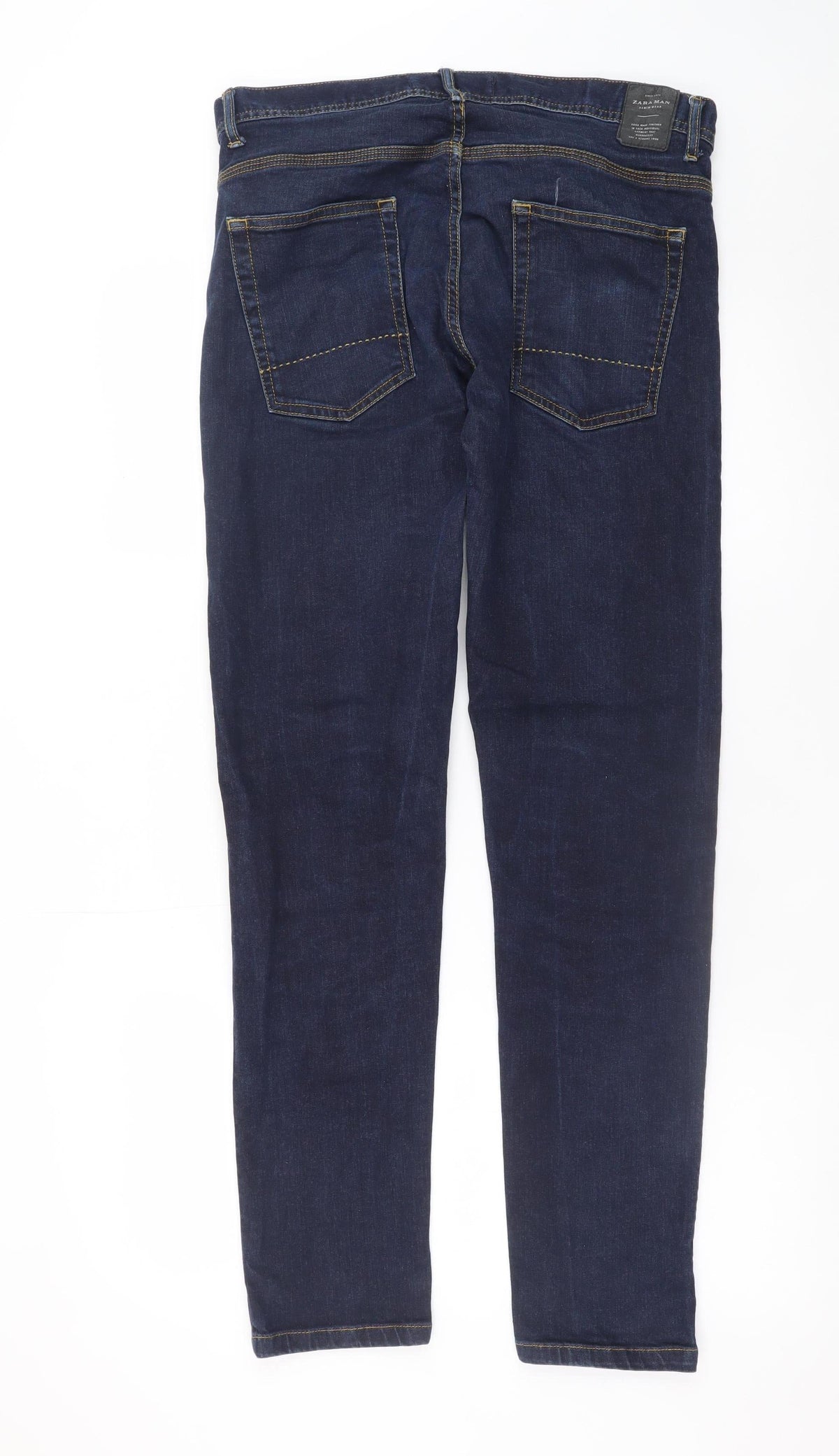 Zara Women Blue Straight Denim Jeans Size 14 Regular Fit