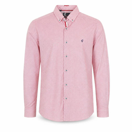 C&A Men’s Red Slim Fit Geometric Long Sleeve Button-Up Shirt Size 16.5