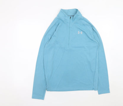 Additional front view of Under Armour Men's Blue Small 1/4 Zip Running Track Jacket