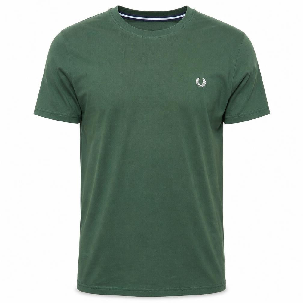 Fred Perry Men's Green Cotton Short Sleeve Crew Neck T-Shirt M