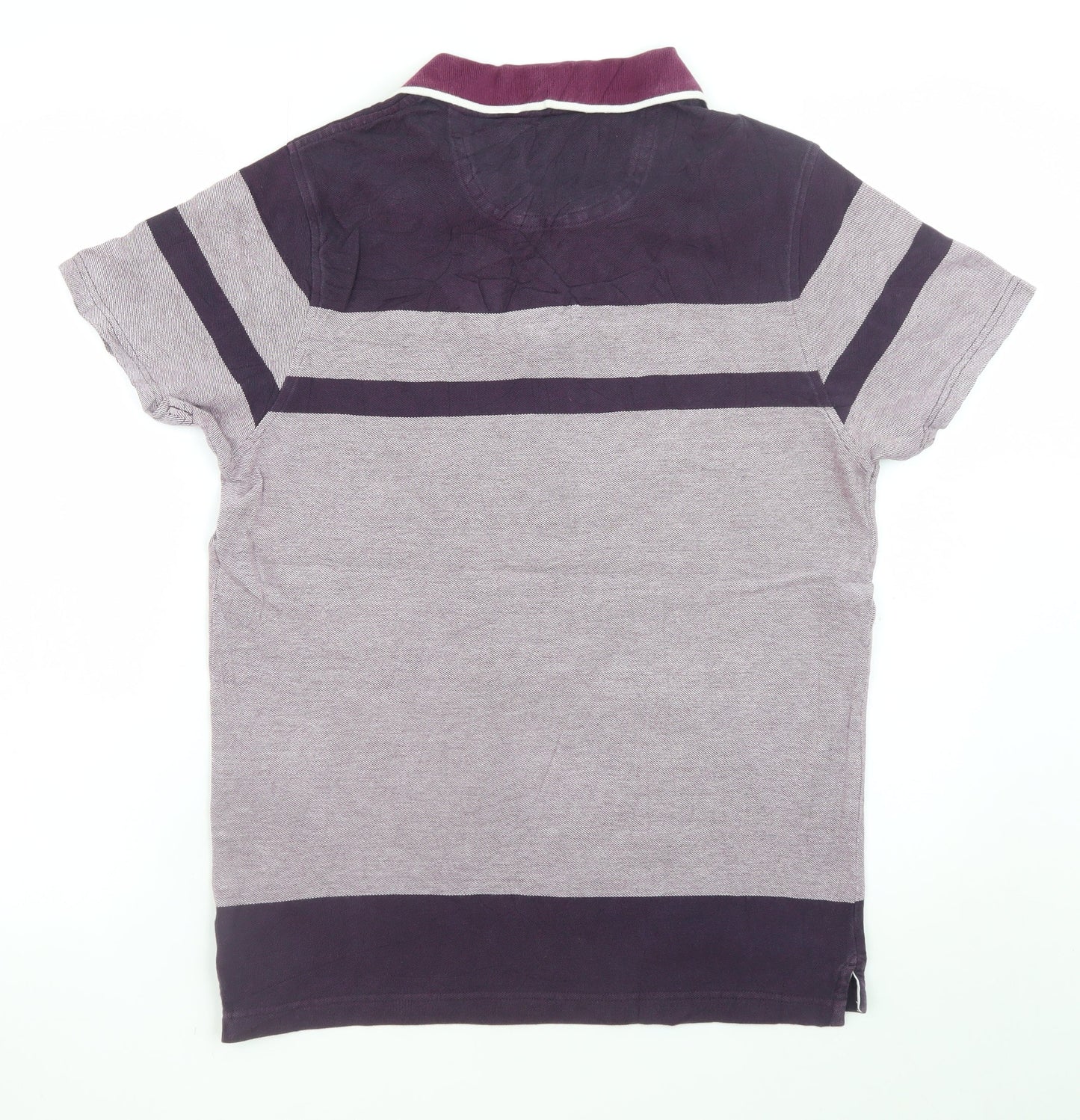 Henri Lloyd Men’s Purple Striped Cotton Polo Shirt Size M Slim Fit