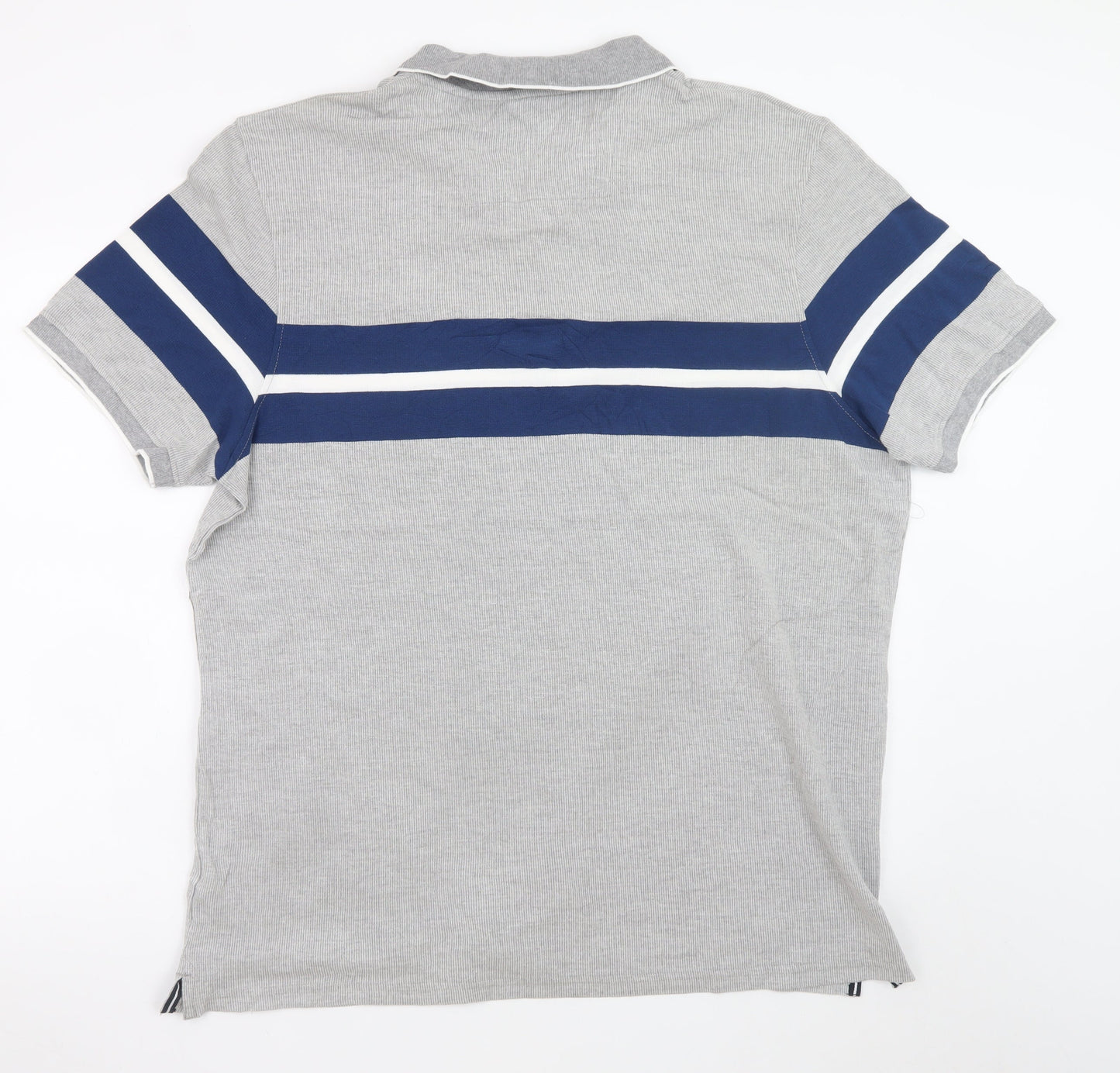 Maine New England Men's Grey XL Colourblock Short Sleeve Polo Shirt