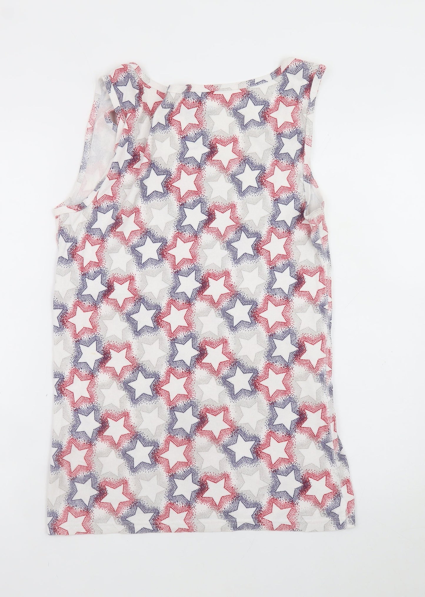 Lavon Womens Multicoloured Star Print Tank Top 2XL Plus Basic Cotton Blend