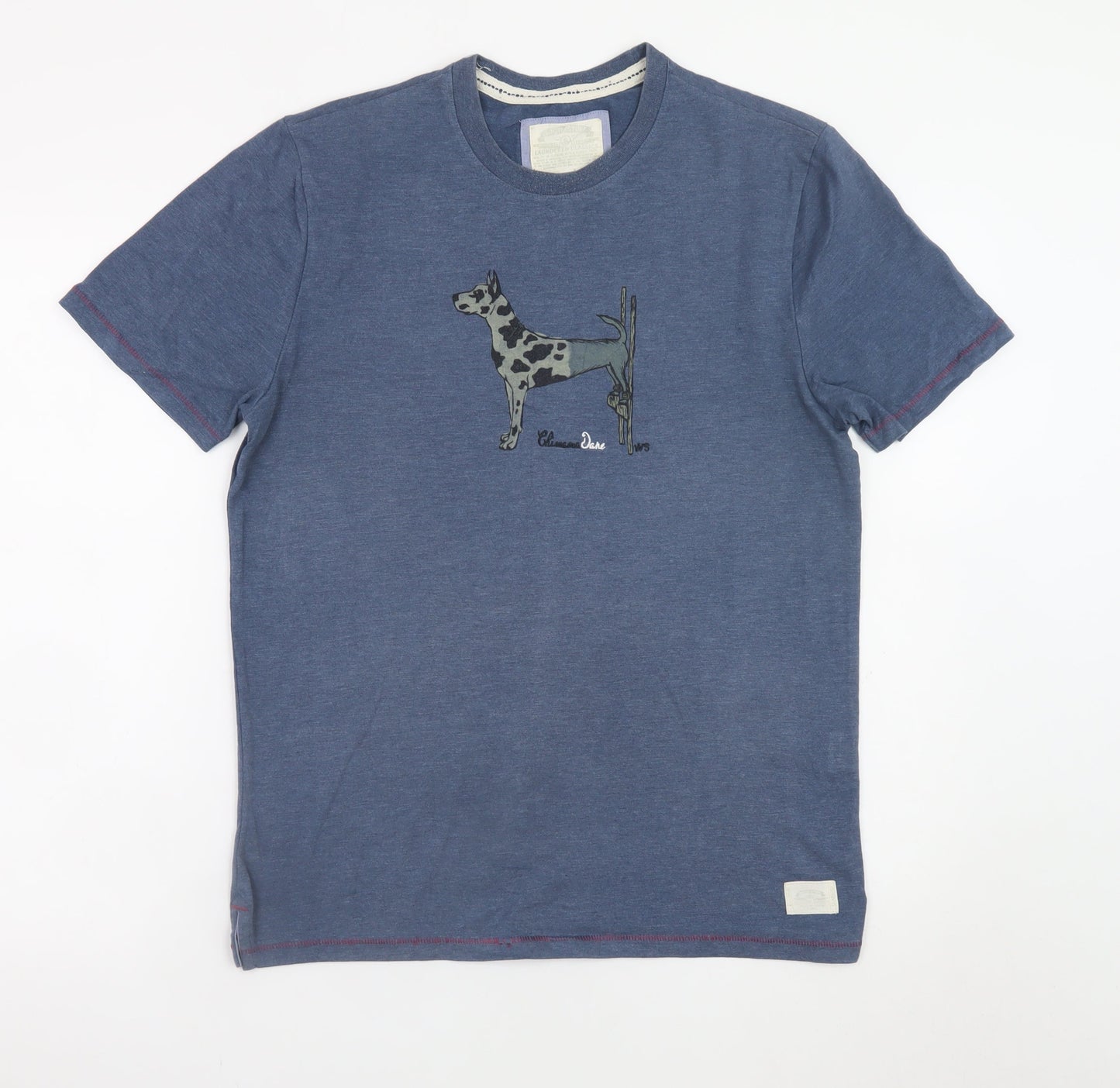 White Stuff Men’s Blue Dog Graphic Cotton T-Shirt Size M