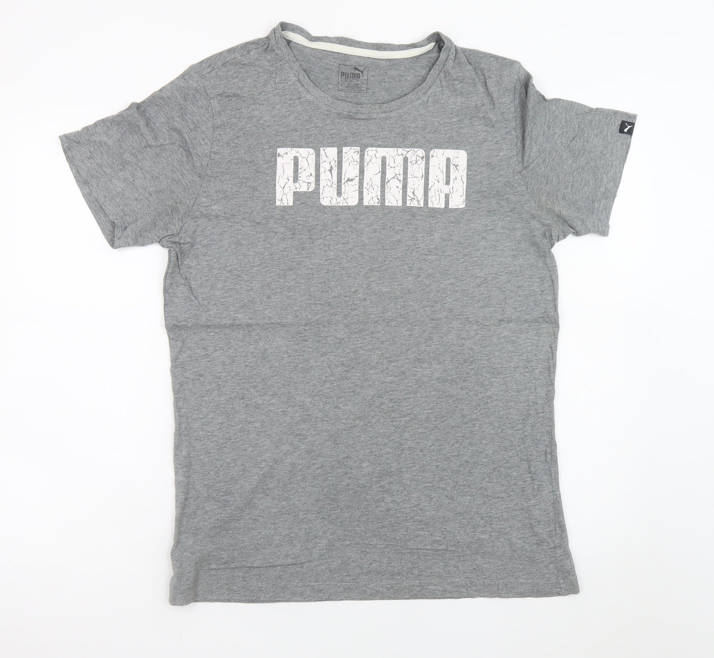 Puma Men's Grey Graphic Logo T-Shirt Size M Short Sleeve Sportswear