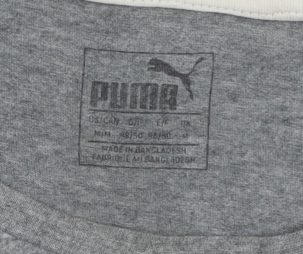 Puma Men's Grey Graphic Logo T-Shirt Size M Short Sleeve Sportswear