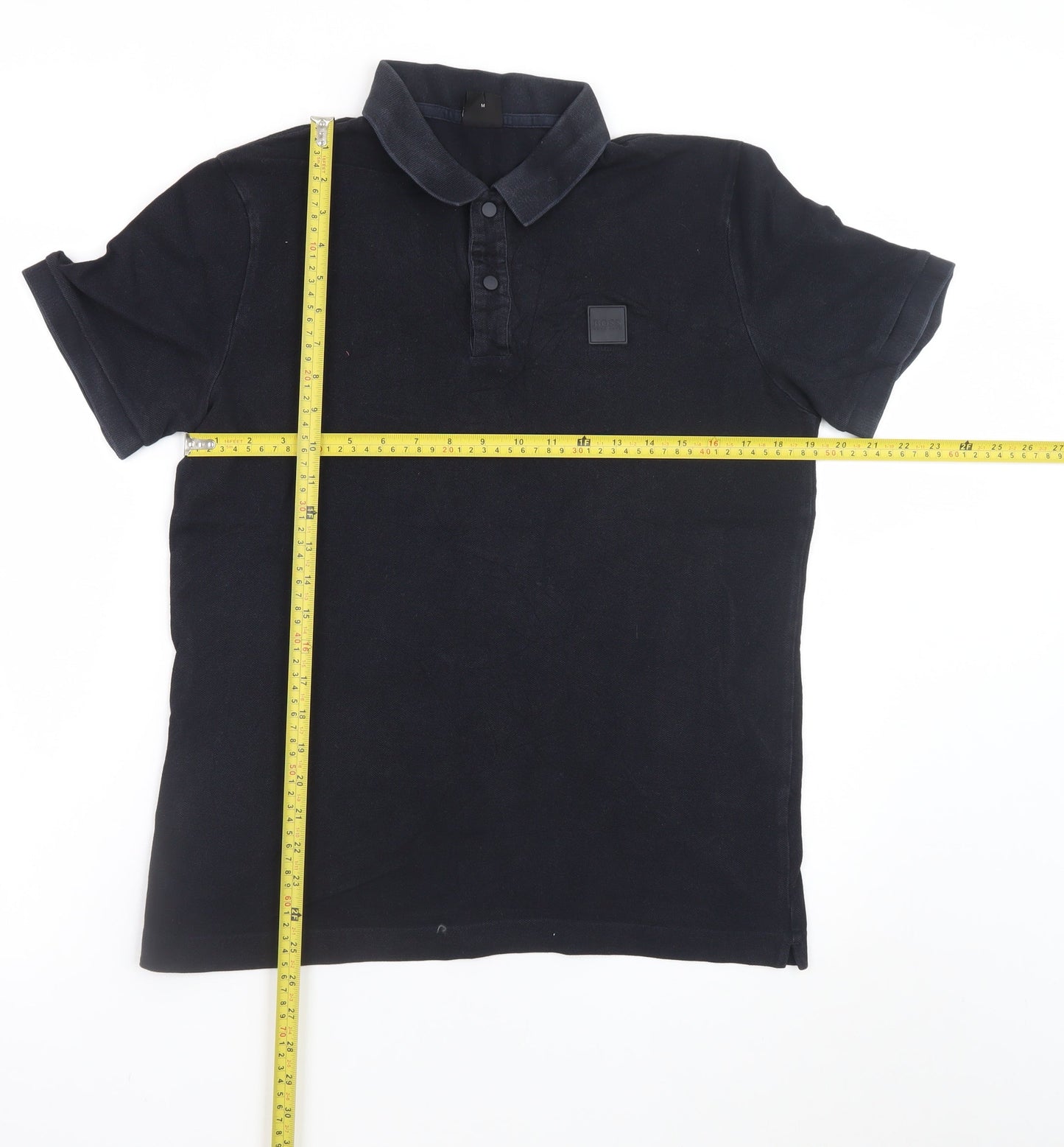 Hugo Boss Men's Black Polo Shirt M Regular Fit Cotton