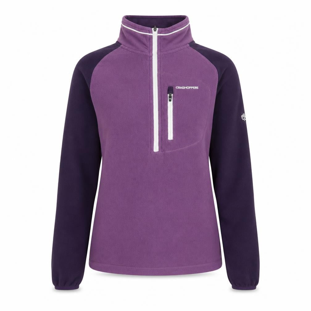 Craghoppers Women's Purple 1/2 Zip Fleece Sweatshirt UK 10